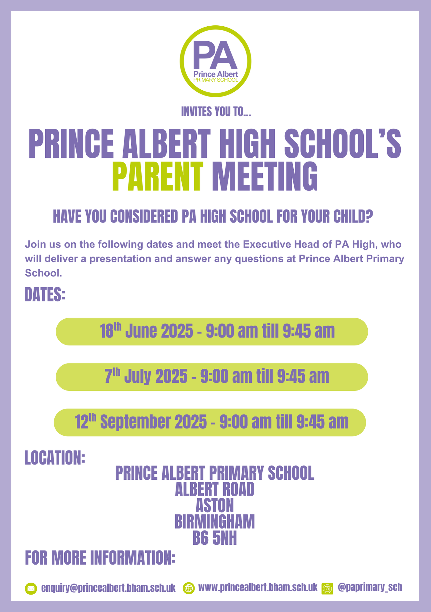PAP Parents Meetings