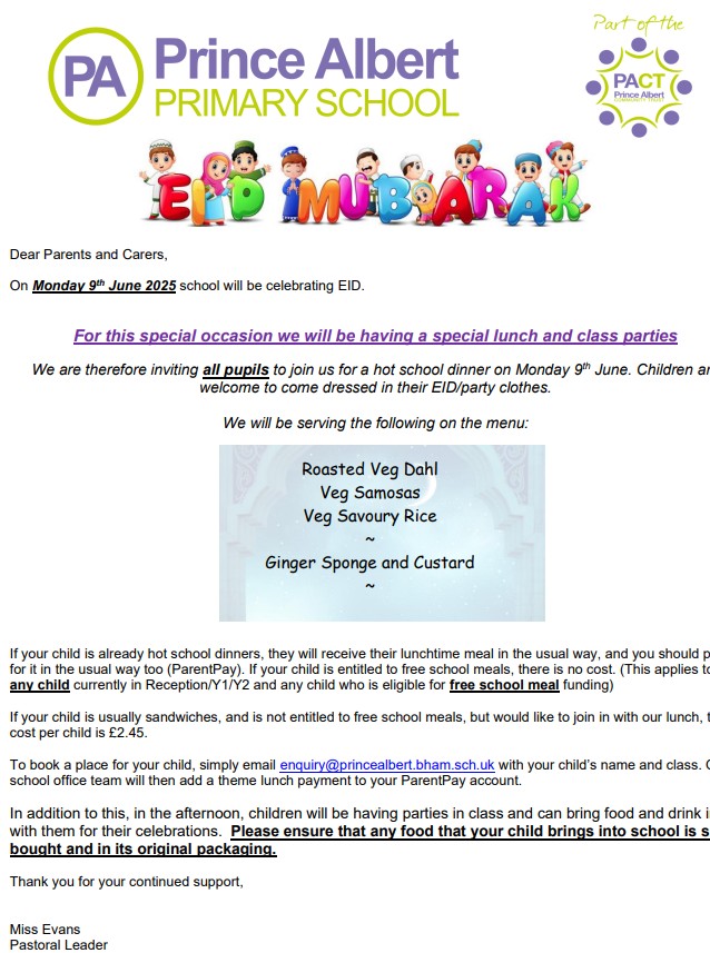 EID Letter
