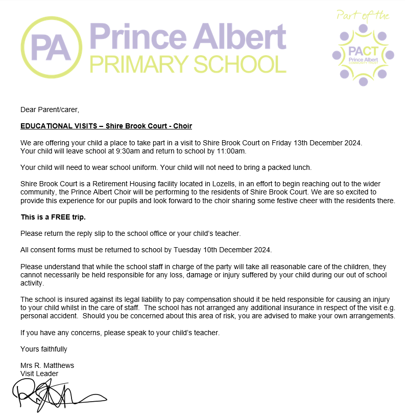 Choir Letter